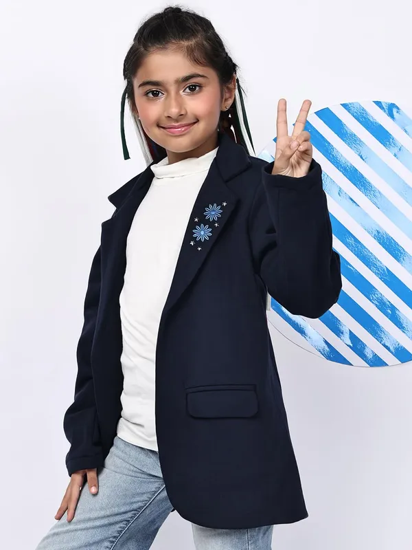 Navy_Blue_Fleece_Solid_Jacket_For_Kids