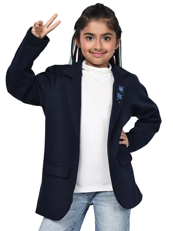 Navy_Blue_Fleece_Solid_Jacket_For_Kids