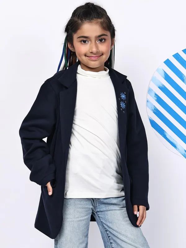 Navy_Blue_Fleece_Solid_Jacket_For_Kids