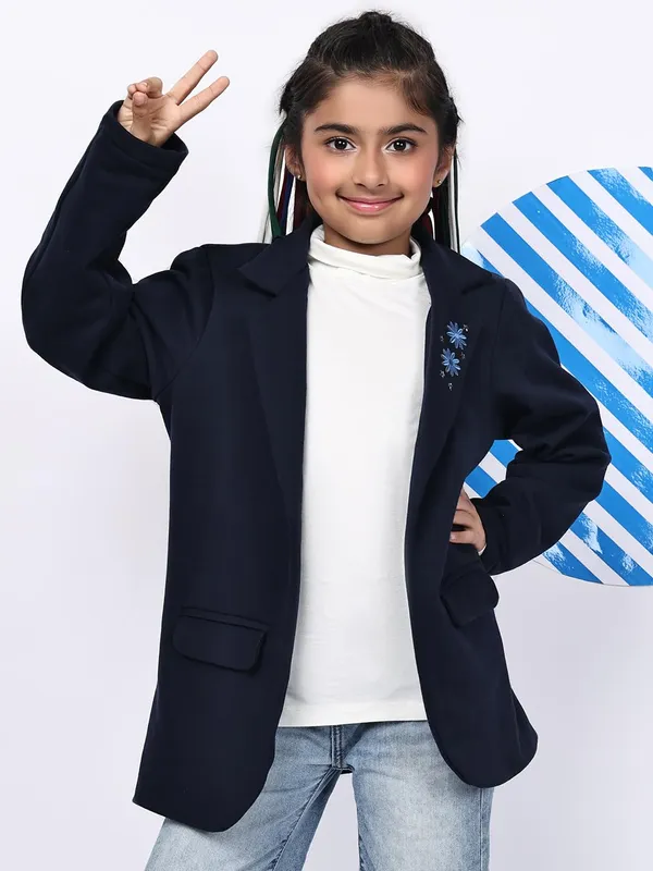 Navy_Blue_Fleece_Solid_Jacket_For_Kids