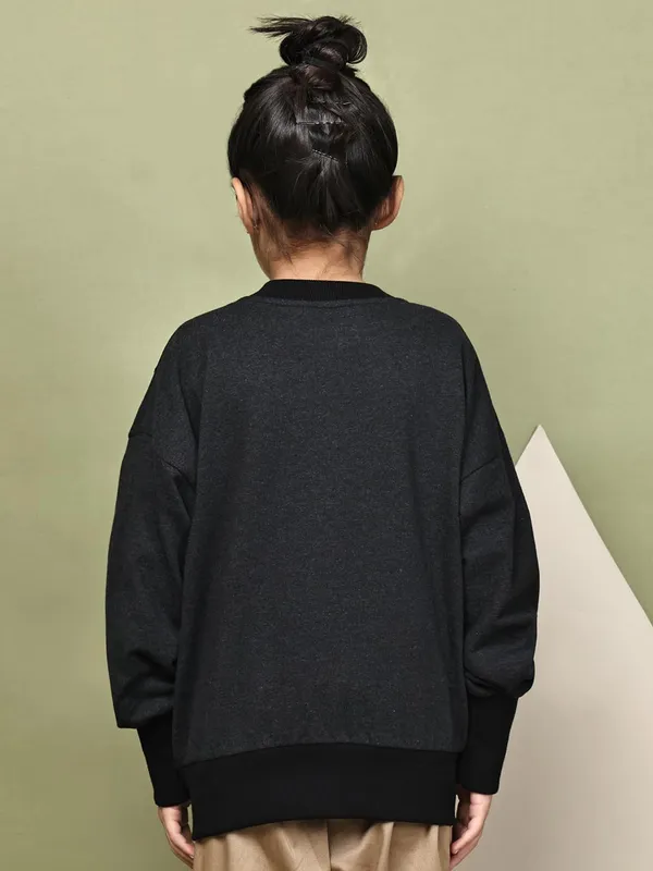 Dark_Melange_Fleece_Solid_Jacket_For_Kids
