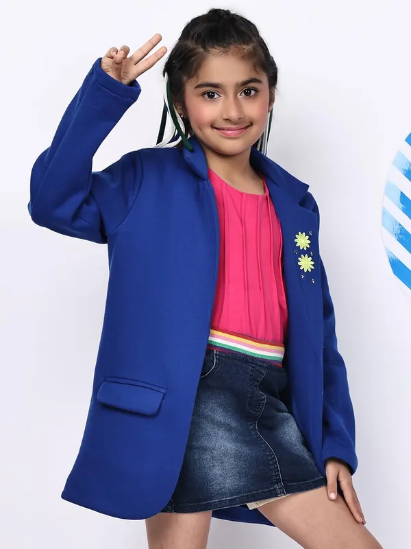 Blue_Fleece_Solid_Jacket_For_Kids
