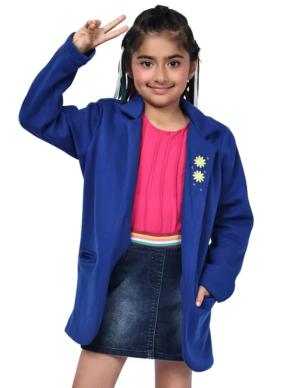 Blue_Fleece_Solid_Jacket_For_Kids