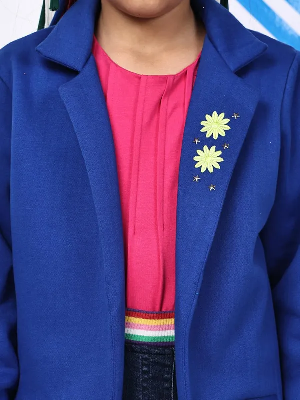 Blue_Fleece_Solid_Jacket_For_Kids