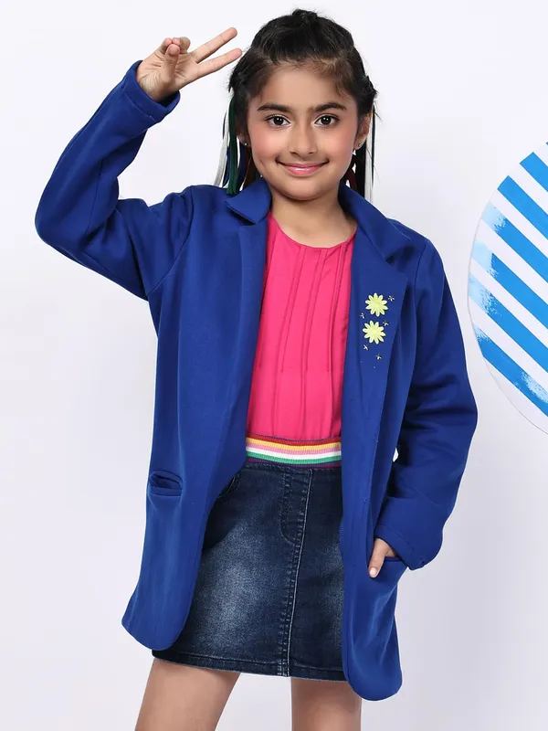 Blue_Fleece_Solid_Jacket_For_Kids