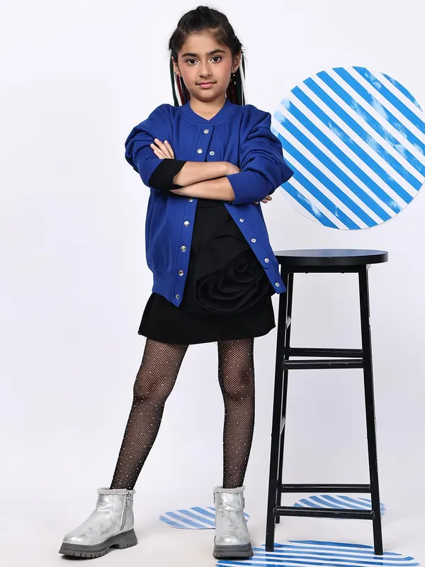 Blue_Fleece_Solid_Jacket_For_Kids