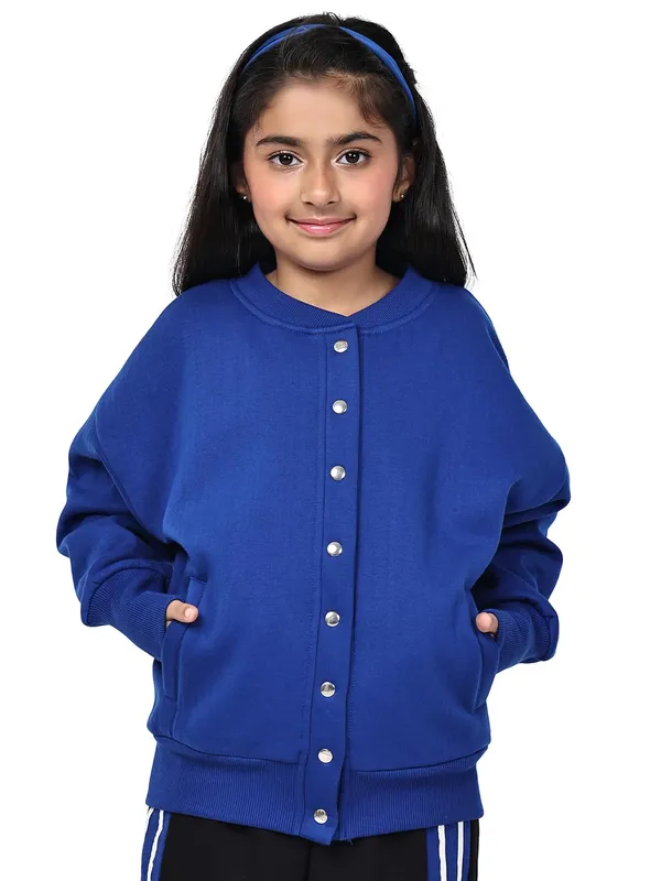 Blue_Fleece_Solid_Jacket_For_Kids