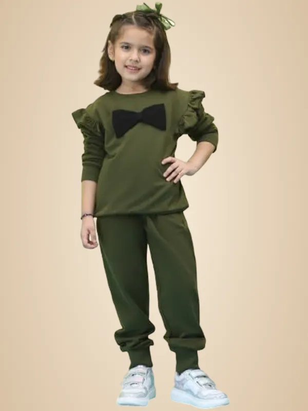 Olive_Cotton_Solid_Clothing_Set_For_Kids