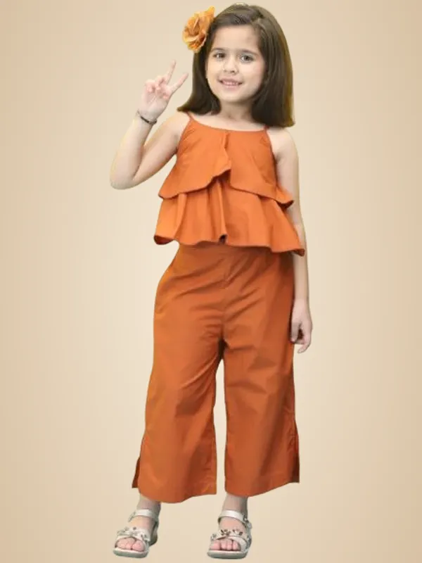 Orange_Cotton_Solid_Clothing_Set_For_Kids