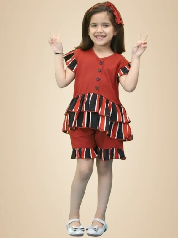 Rust_Cotton_Solid_Clothing_Set_For_Kids