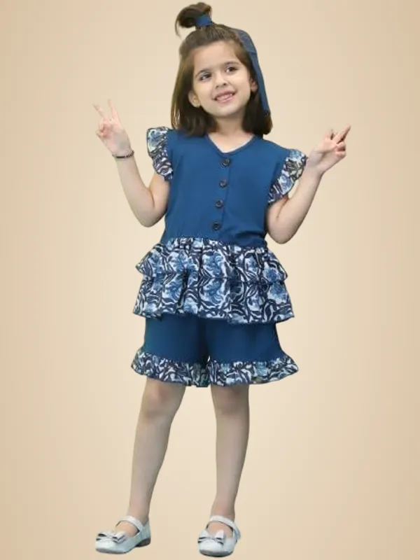 Teal_Cotton_Solid_Clothing_Set_For_Kids