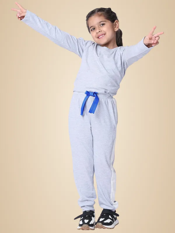 Blue_Melange_Cotton_Blend_Solid_Clothing_Set_For_Kids