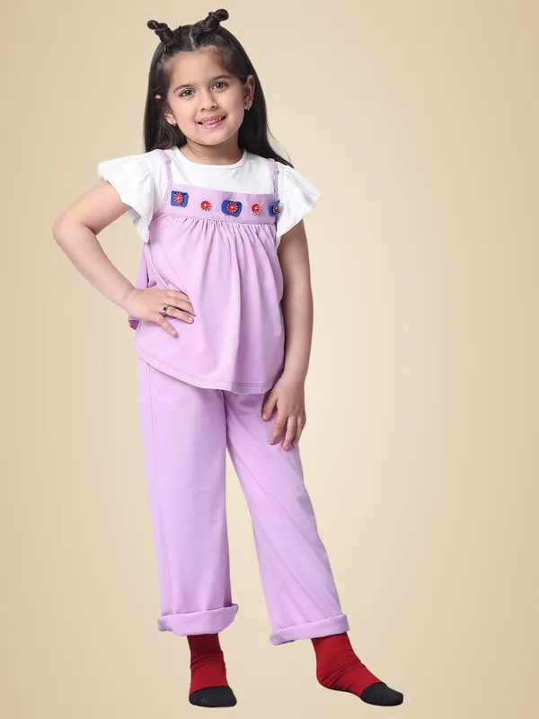 Violet_Cotton_Blend_Solid_Clothing_Set_For_Kids