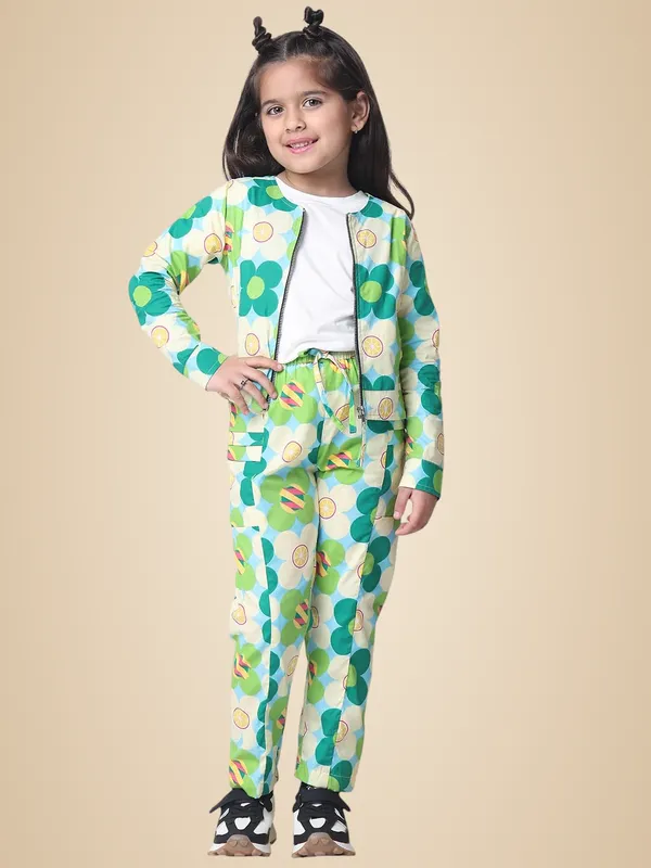 Green_Cotton_Floral_Clothing_Set_For_Kids