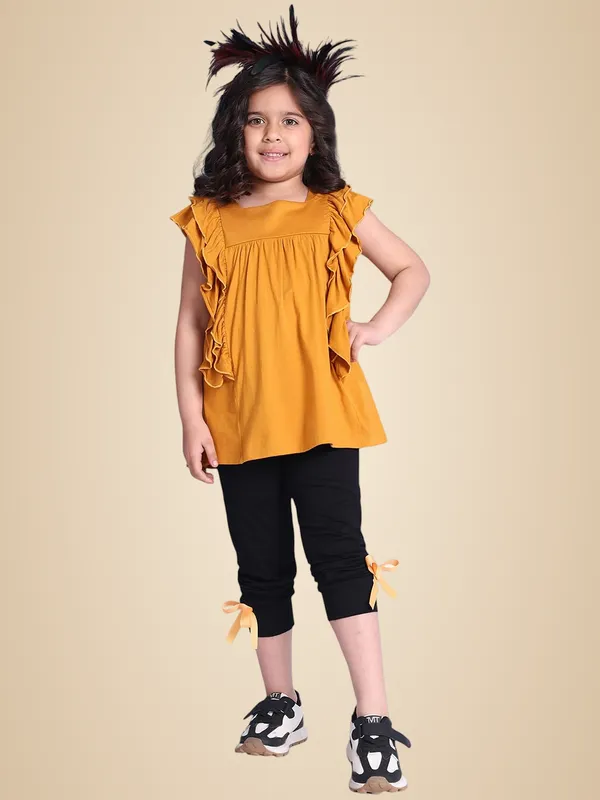 Mustard_Rayon_Solid_Clothing_Set_For_Kids