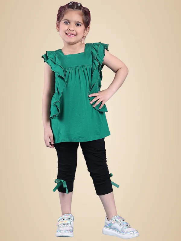 Green_Rayon_Solid_Clothing_Set_For_Kids