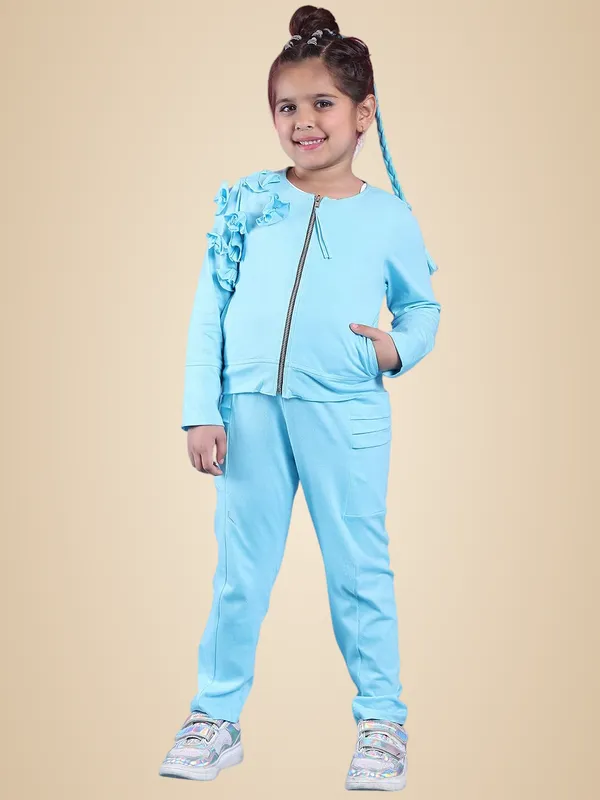 Skyblue_Cotton_Solid_Clothing_Set_For_Kids