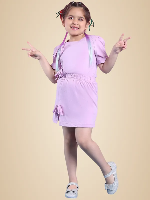 Voilet_Cotton_Solid_Clothing_Set_For_Kids