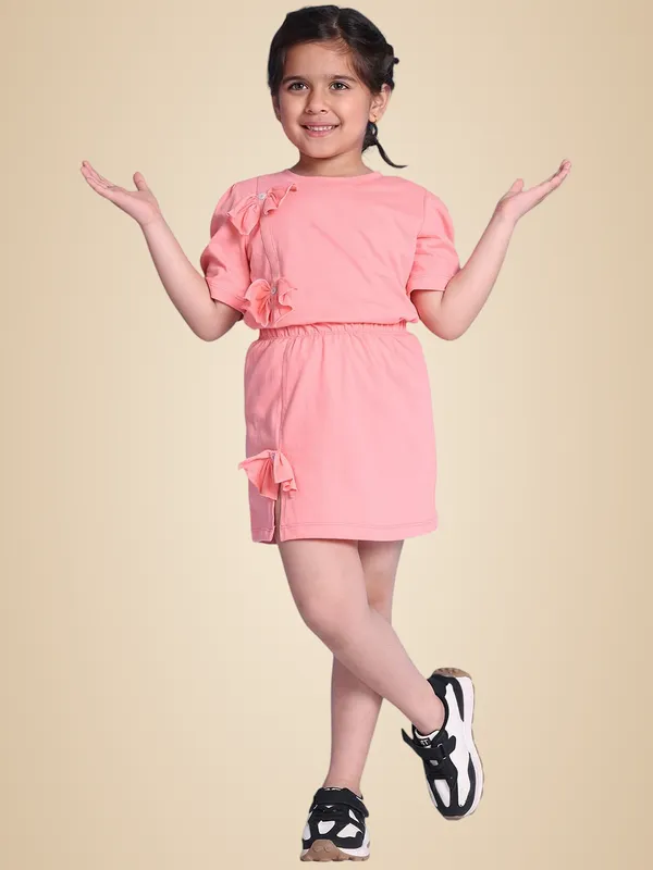 Salmon_Cotton_Solid_Clothing_Set_For_Kids