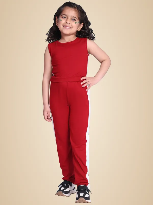 Red_Rayon_Solid_Clothing_Set_For_Kids