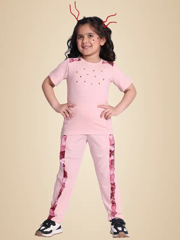 Pink_Cotton_Solid_Clothing_Set_For_Kids