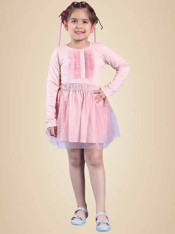 Salmon_Cotton_Solid_Clothing_Set_For_Kids