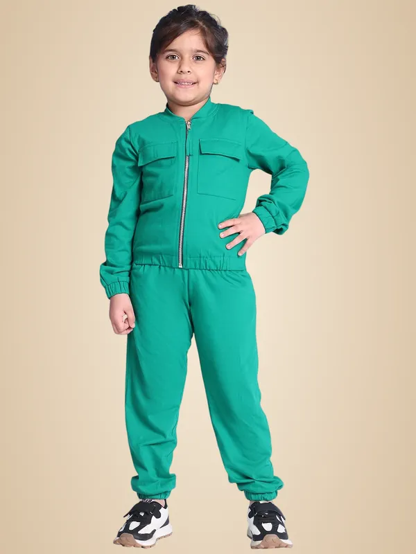 Green_Cotton_Solid_Clothing_Set_For_Kids