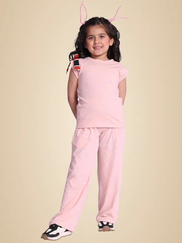 Salmon_Cotton_Solid_Clothing_Set_For_Kids