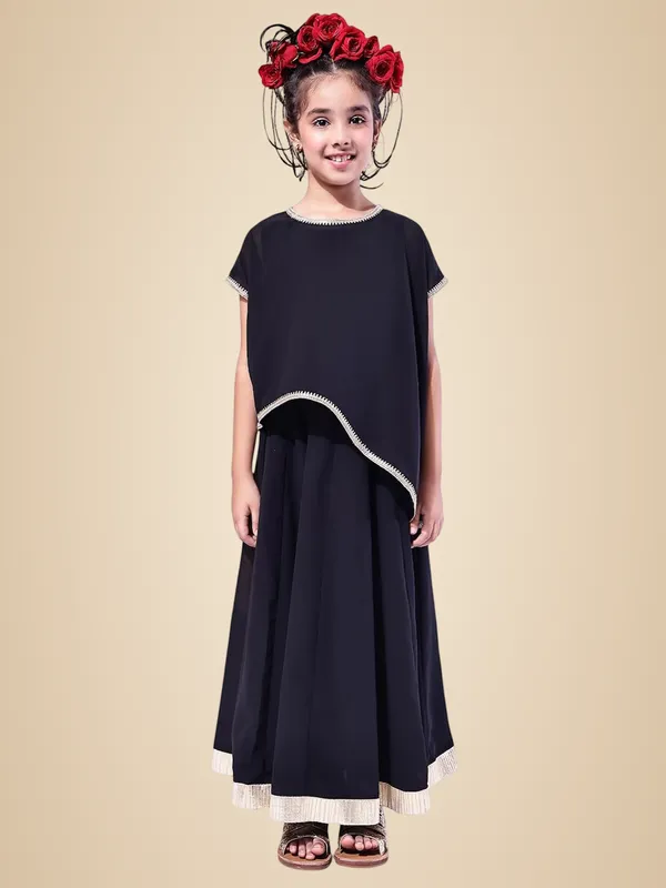 Black_Polyester_Solid_Clothing_Set_For_Kids