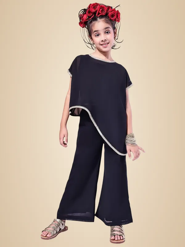 Black_Polyester_Solid_Clothing_Set_For_Kids