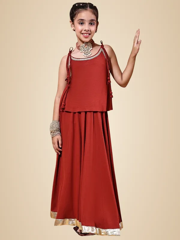 Rust_Rayon_Solid_Clothing_Set_For_Kids
