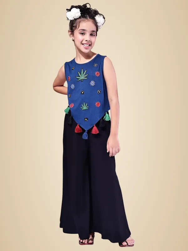 Blue_Cotton_Blend_Solid_Clothing_Set_For_Kids
