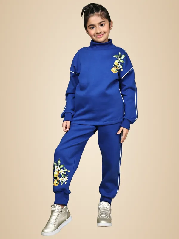 Blue_Cotton_Blend_Solid_Clothing_Set_For_Kids