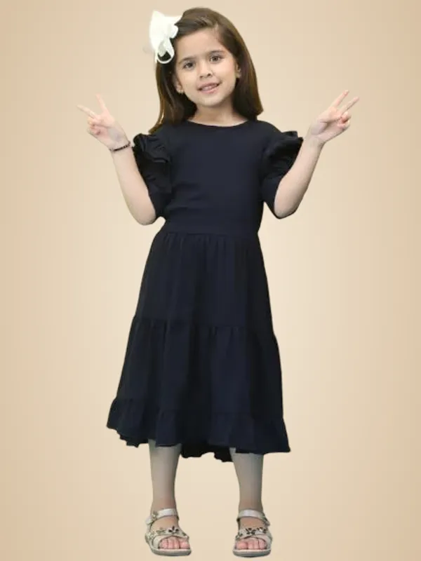 Navy_Blue_Cotton_Blend_Solid_Dress_For_Kids
