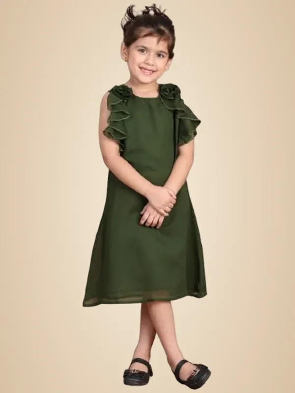 Green_Polyester_Blend_Solid_Dress_For_Kids