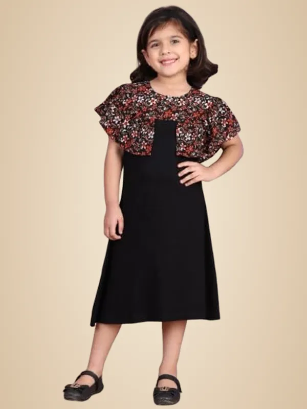 Black_Rayon_Solid_Dress_For_Kids