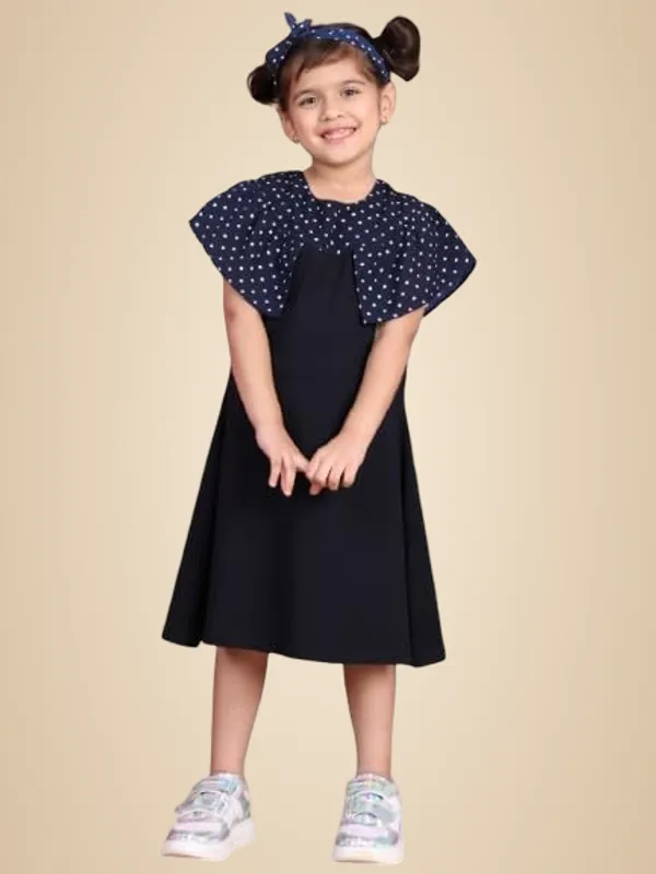 Navy_Blue_Cotton_Blend_Solid_Dress_For_Kids