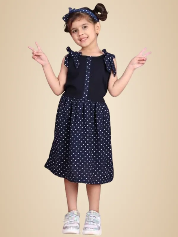 Navy_Blue_Cotton_Blend_Solid_Dress_For_Kids