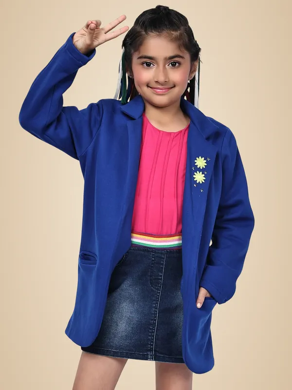 Blue_Fleece_Solid_Jacket_For_Kids