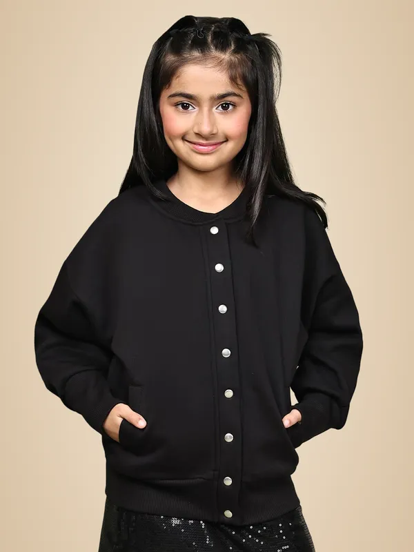 Black_Fleece_Solid_Jacket_For_Kids
