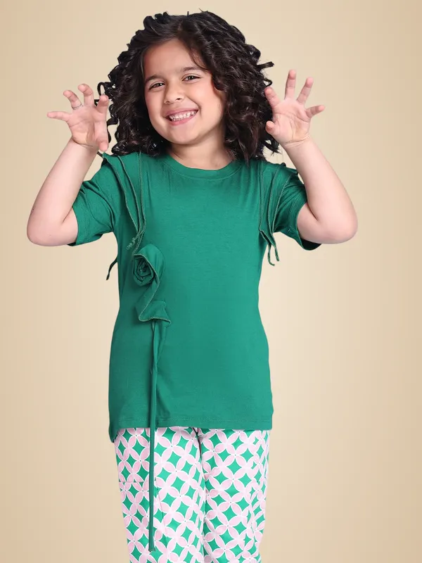 Green_Viscose_Solid_Top_For_Kids
