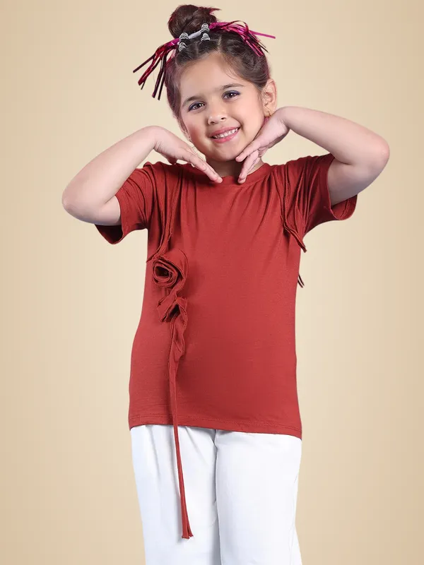 Rust_Viscose_Solid_Top_For_Kids