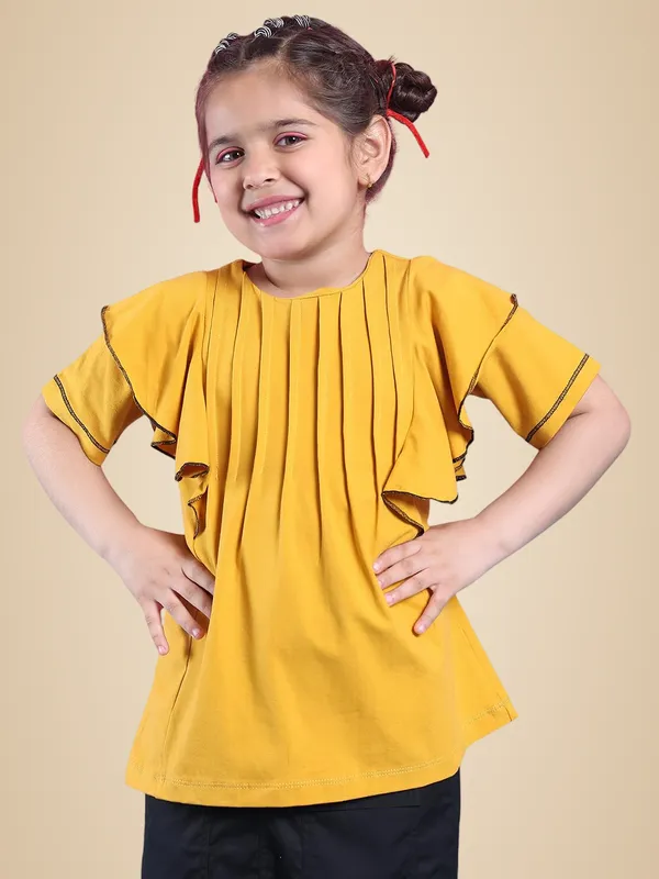 Yellow_Cotton_Solid_Top_For_Kids