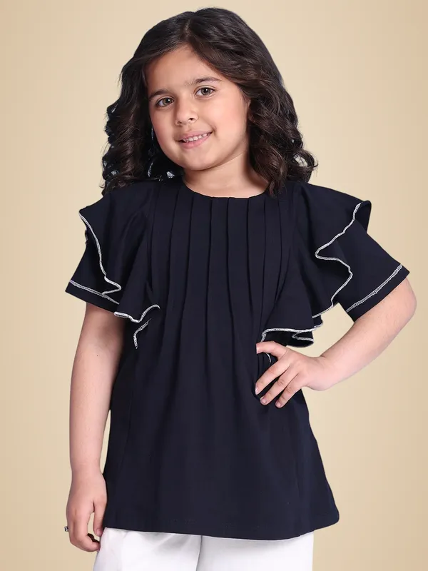 Navy_Blue_Cotton_Solid_Top_For_Kids
