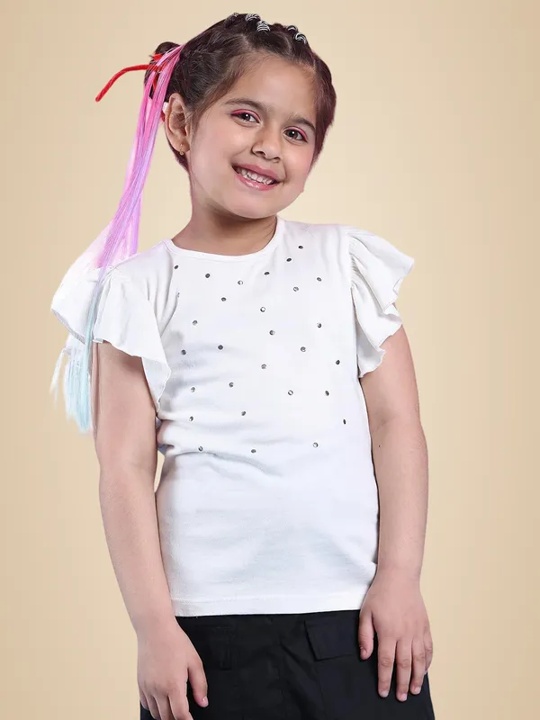 Offwhite_Viscose_Solid_Top_For_Kids