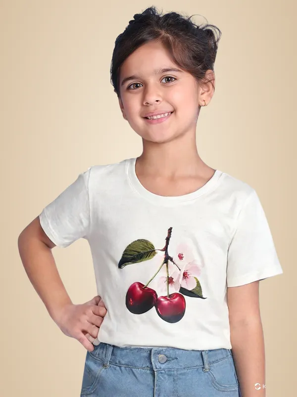 Cream_Rayon_Solid_Top_For_Kids