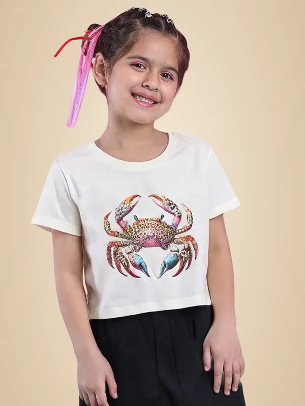 Cream_Rayon_Solid_Top_For_Kids