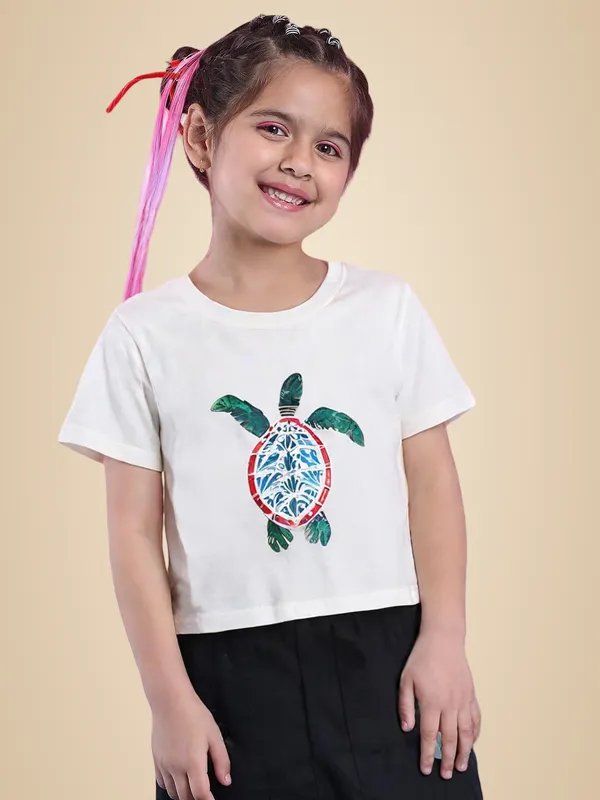 Cream_Rayon_Solid_Top_For_Kids