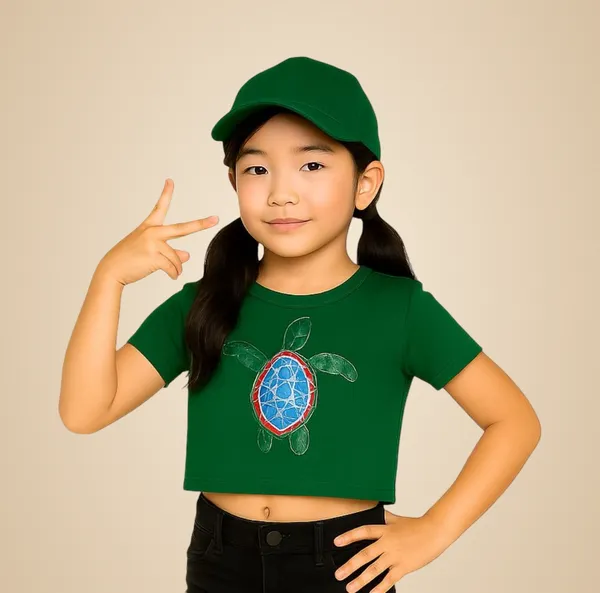 Green_Rayon_Solid_Top_For_Kids
