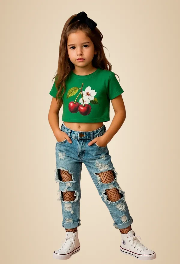 Green_Rayon_Solid_Top_For_Kids